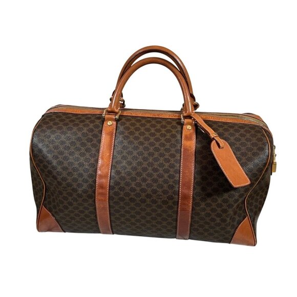 CELINE Macadam Duffel Bag Brown Canvas Duffle Bag Celine Lock, Leather Cloche - Picture 2 of 16